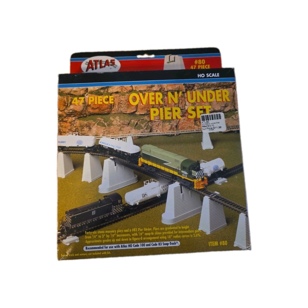 Atlas Over & Under Pier Set 47 piece #80 Complete Set HO Scale Model Train Kit